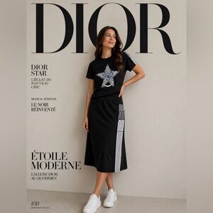 Dior skirt and t shirt